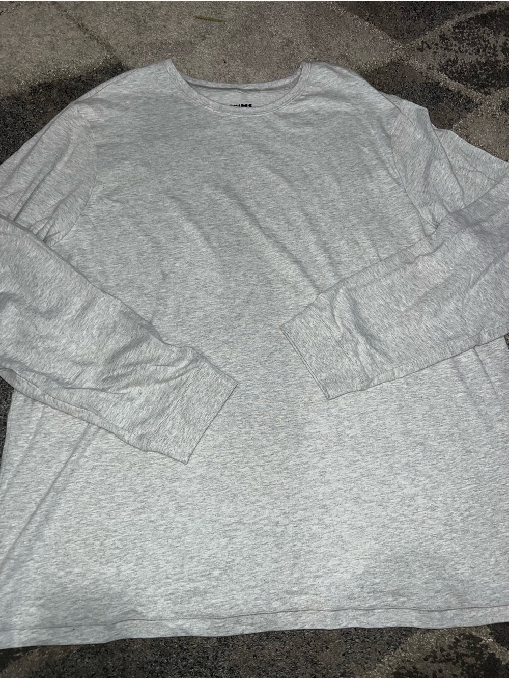 SKIMS Men's Long-Sleeve Crewneck Tee - Light Heather Gray 2XL
